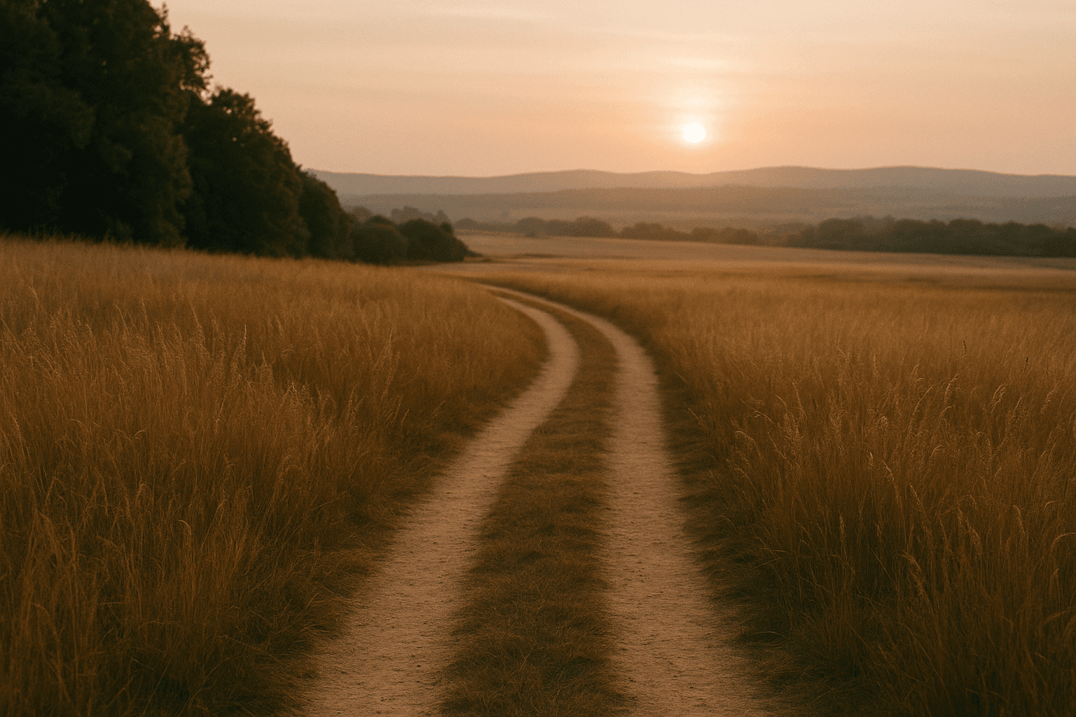 A reflective walk at dusk